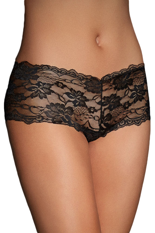 Nezbedné krajkové kalhotky Sexy Kleding Naughty Knicker Lace Hipster černé