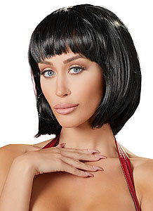 Cottelli Wig Bob Black, černá paruka krátký účes 28 cm