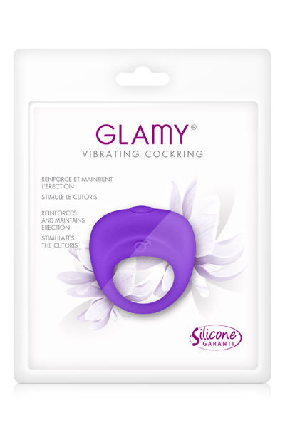 Glamy Vibrating Cockring fialový vibrační kroužek