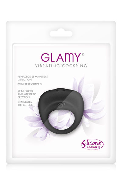 Glamy Vibrating Cockring černý vibrační kroužek