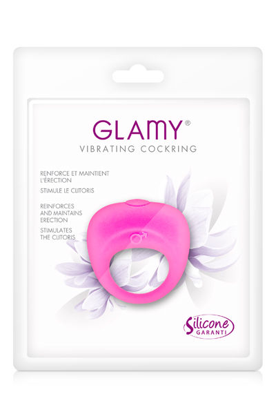 Glamy Vibrating Cockring růžový vibrační kroužek