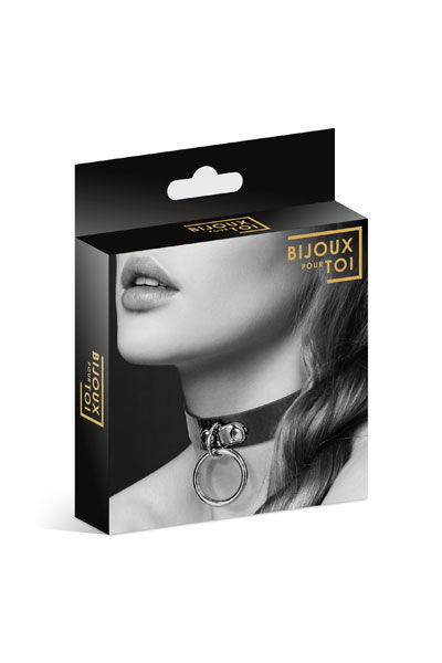 Bijoux Pour Toi Collar Metal Ring BDSM černý