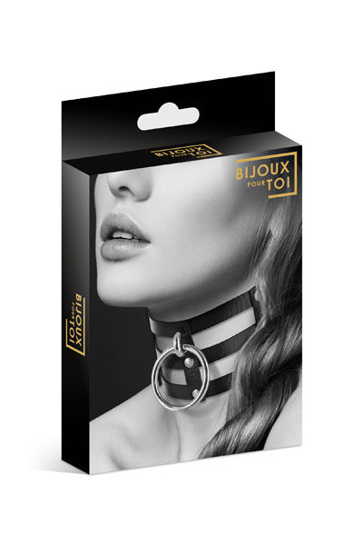 Bijoux Pour Toi Collar Metal Ring Fetish černý