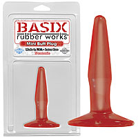 Basix Rubber Works Mini Butt Plug red