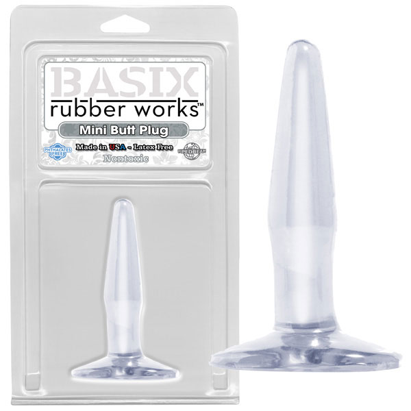 Basix Rubber Works Mini Butt Plug clear