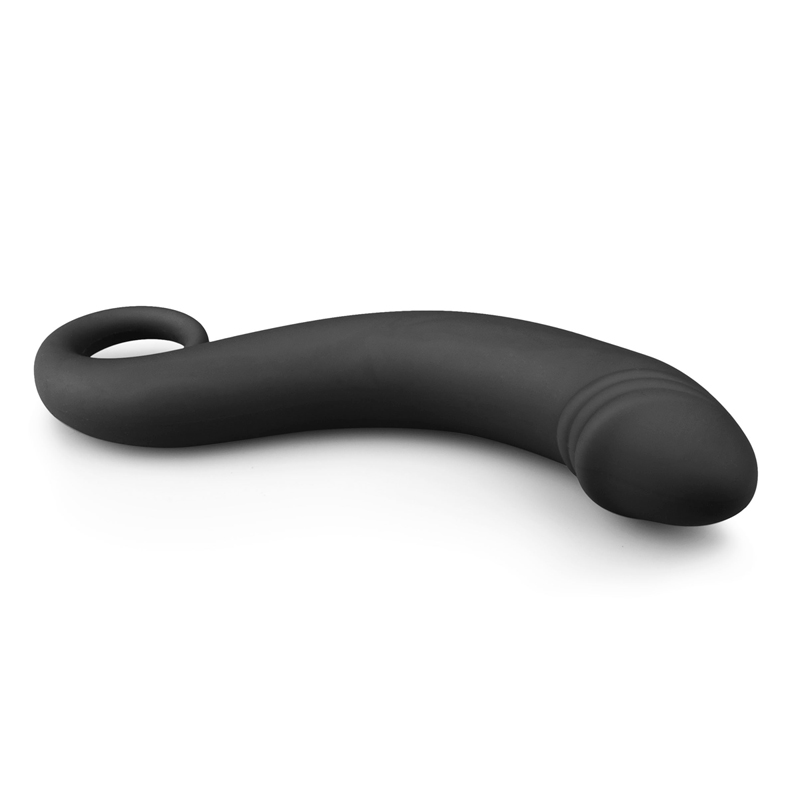 EasyToys Silicone Curved Dong (17,5 cm) černé prohnuté dildo