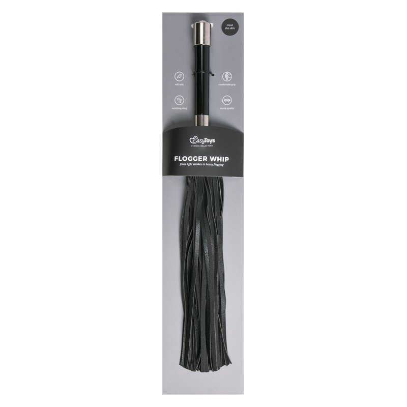 EasyToys Long Flogger With Metal Grip dlouhý bič s kovovým úchytem