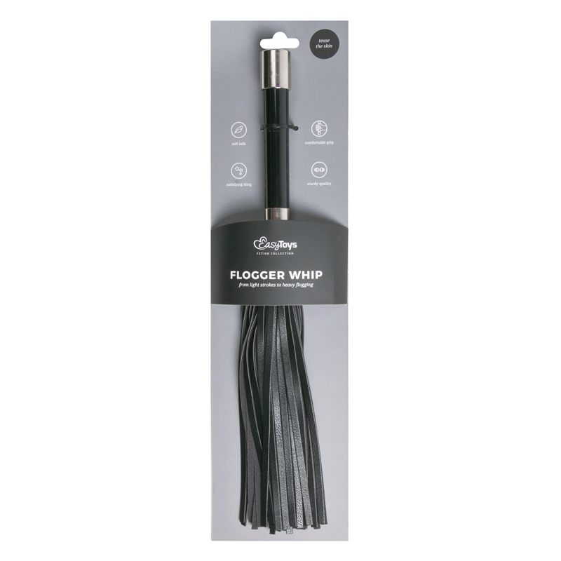 EasyToys Flogger With Metal Grip bič s kovovým úchytem