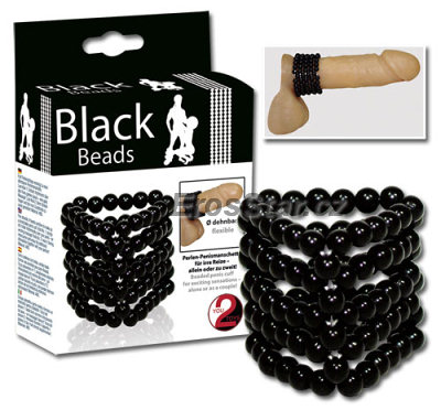 Black Beads - erekční kroužek