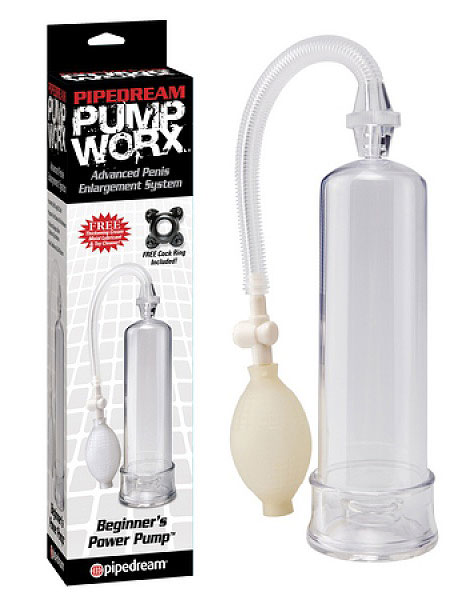 Pump Worx Beginners Power Pump (Clear), vakuová pumpa na penis