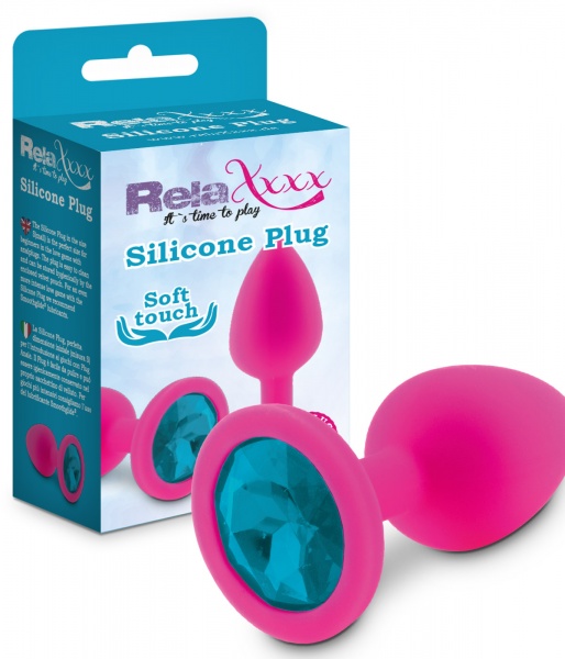 RelaXxxx Silicone Plug S růžová/modrá silikonový anální šperk