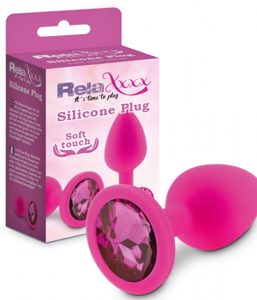 RelaXxxx Silicone Plug M růžová/růžová silikonový anální šperk