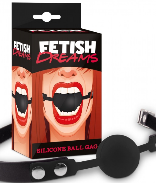 Fetish Dreams Silicone Ball Gag Black